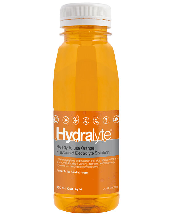 Hydralyte Ready to use Electrolyte Solution Orange Flavoured 250mL