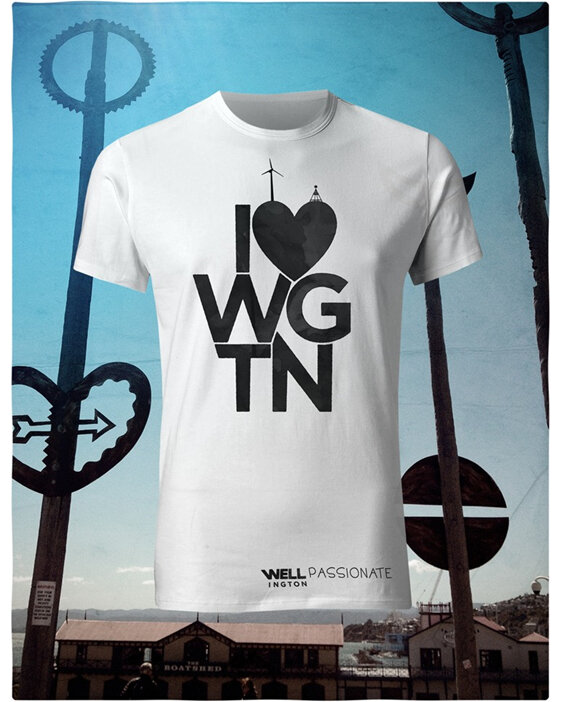 I love Wellington, black on white T-Shirt
