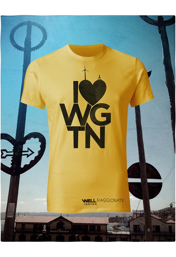 I love Wellington,  black on yellow T-Shirt