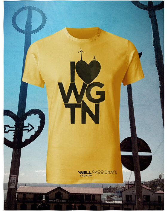 I love Wellington,  black on yellow T-Shirt