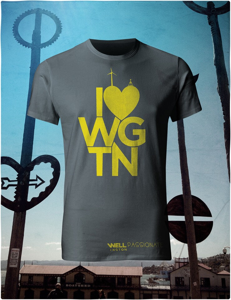 I love Wellington,  yellow on charcoal T-Shirt