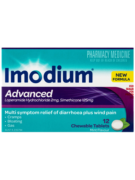 Imodium Advanced Chewable Tablets Mint 12 Pack