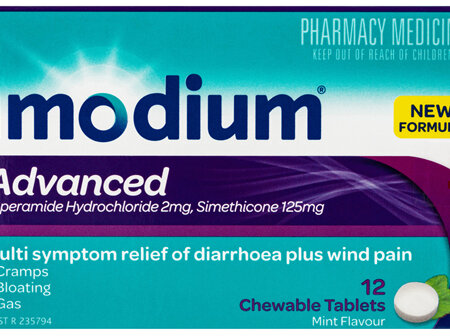 Imodium Advanced Diarrhoea Plus Wind Pain Relief Chewable Tablets 12 Pack