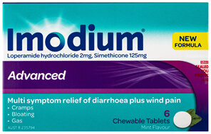 Imodium Advanced Diarrhoea Plus Wind Pain Relief Chewable Tablets 6 Pack