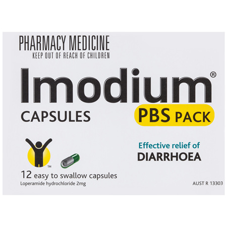 Imodium Diarrhoea Capsules PBS 12 Pack