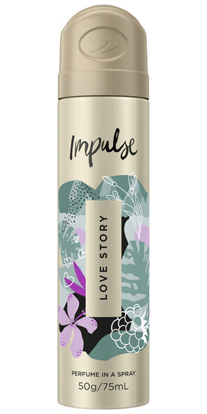 Impulse Body Spray Aerosol Deodorant Love Story 75mL