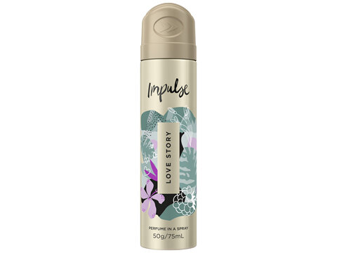 Impulse Body Spray Aerosol Deodorant Love Story 75mL