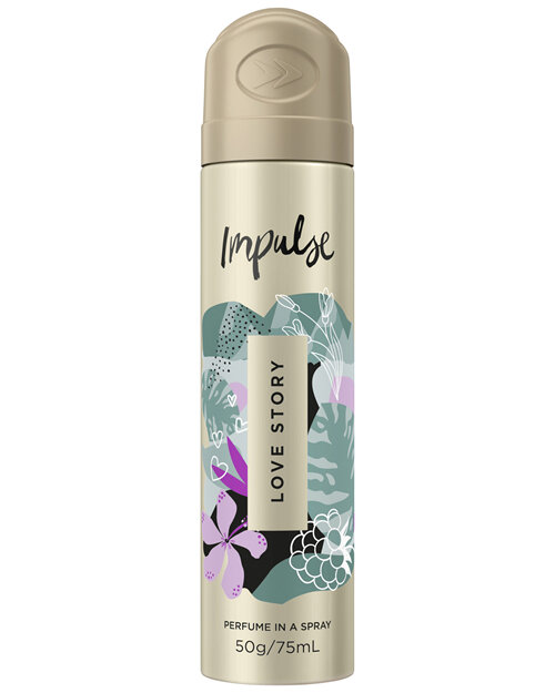 Impulse Body Spray Aerosol Deodorant Love Story 75mL