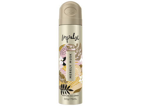 Impulse Body Spray Aerosol Deodorant Merely Musk 75mL