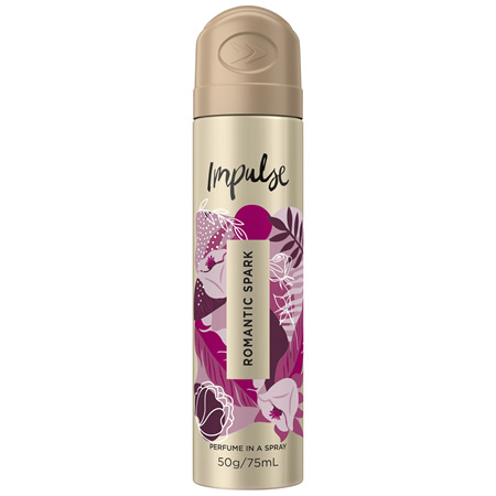 Impulse Women Body Spray Aerosol Deodorant Romantic Spark 75mL