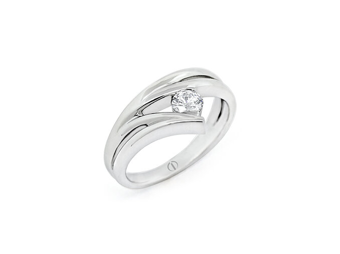 Inspired Waved Delicate Diamond Ring