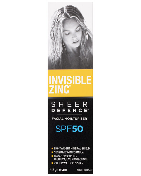 Invisible Zinc Sheer Defence Facial Moisturiser SPF 50 50g