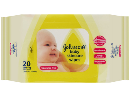 Johnson's Baby Skincare Wipes Fragrance Free 20 Pack