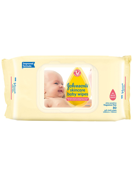 Johnson’s Baby Skincare Wipes Fragrance Free 80 Pack