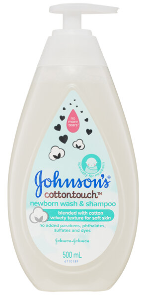 Johnson's Cotton Touch Newborn Wash & Shampoo 500mL