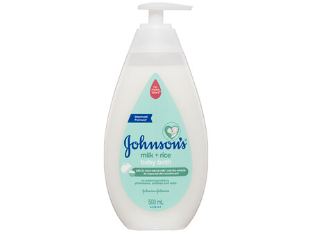 Johnson's Milk + Rice Gentle Nourishing Moisturising Tear-Free Baby Bath 500mL