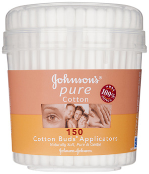 Johnson's Pure Cotton Bud Applicators with Paper Sticks 150 Pack