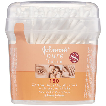 Johnson's Pure Cotton Bud Applicators With Paper Sticks 150 Pack