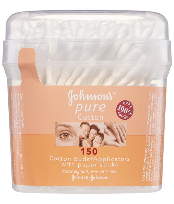 Johnson's Pure Cotton Bud Applicators With Paper Sticks 150 Pack