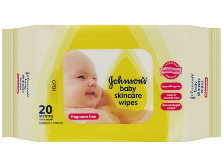 Johnson's Skincare Fragrance Free Baby Wipes 20 Pack