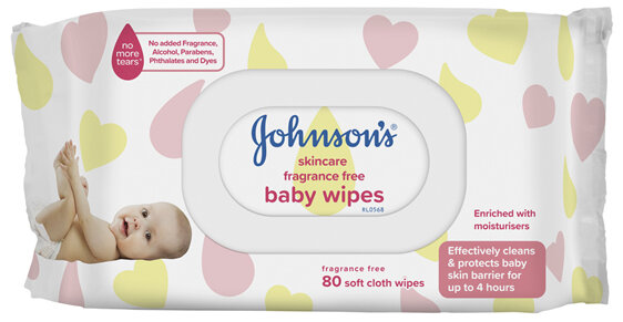 Johnson’s Skincare Fragrance Free Baby Wipes 80 Pack