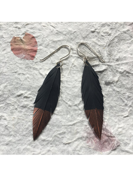 Katipo earrings with copper tips