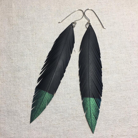 Katipo earrings with emerald tips