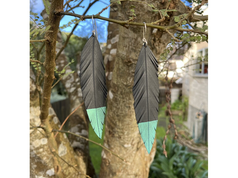 Katipo earrings with turquoise tips