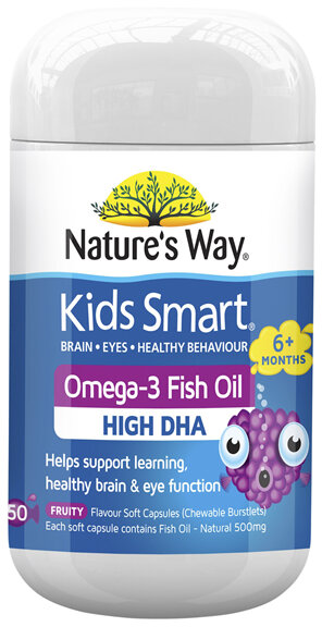KIDS SMART BURSTLETS OMEGA-3 FISH OIL FRUITY 50s