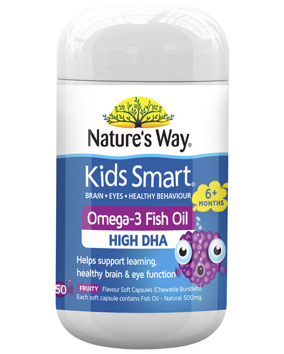 KIDS SMART BURSTLETS OMEGA-3 FISH OIL FRUITY 50s