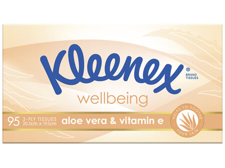 Kleenex Aloe Vera & Vitamin E 3 Ply Facial Tissues 95 Pack