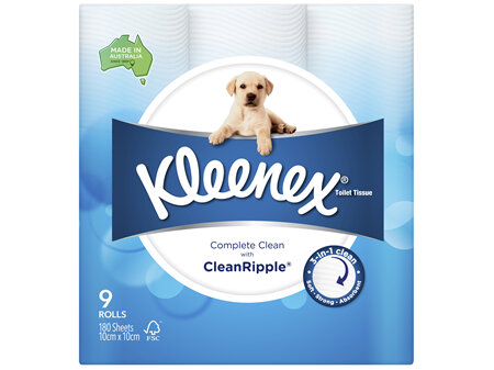 Kleenex Complete Clean Toilet Paper 9 Pack
