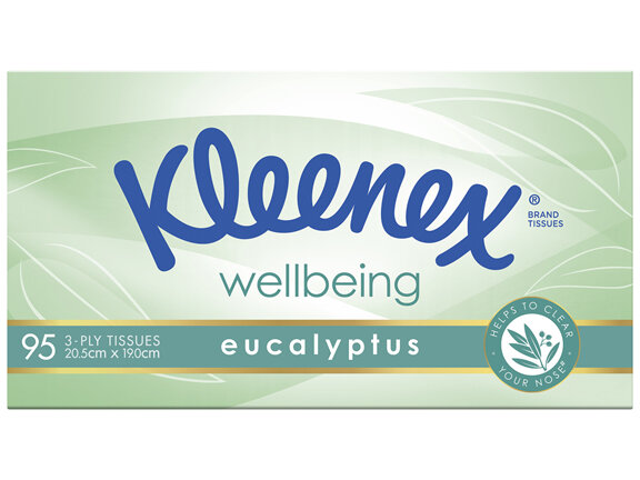 Kleenex Eucalyptus 3 Ply Facial Tissues 95 Pack