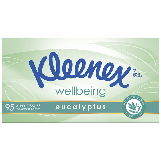 Kleenex Eucalyptus 3 Ply Facial Tissues 95 Pack