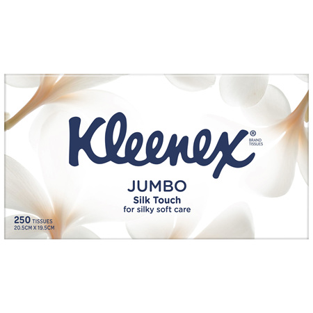 Kleenex Everday Silk Touch Facial Tissues, Jumbo Box 250 Sheets