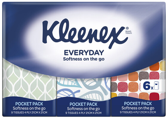 Kleenex Everyday Pocket Pack 4  Ply Facial Tissues 6x9 Pack