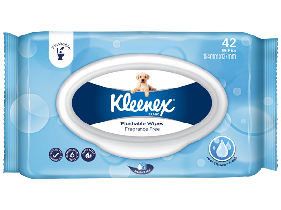 Kleenex Flushable Wipes Unscented 42 Pack