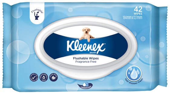 Kleenex Flushable Wipes Unscented 42 Pack