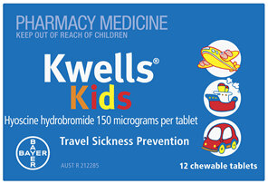 Kwells Kids Travel Sickness Chewable Tablets 12 Pack