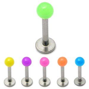 Labret Stud With Neon Ball