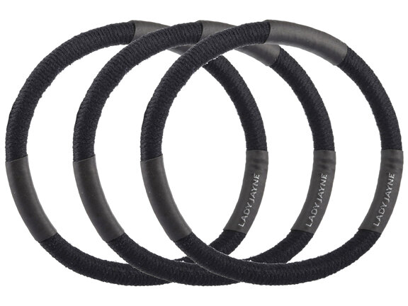 Lady Jayne Black Super Hold Thick Elastics - Pk 10