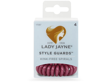 Lady Jayne Style Guards Maroon Spiral Elastics - 4 Pk