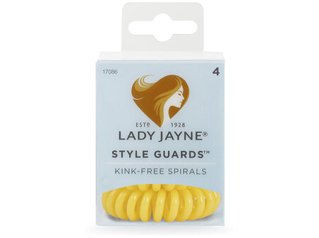 Lady Jayne Style Guards Yellow Spiral Elastics - 4 Pk