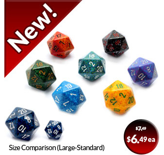 Large D20's Twenty Sided Dice Games and Hobbies Chessex New Zealand NZ