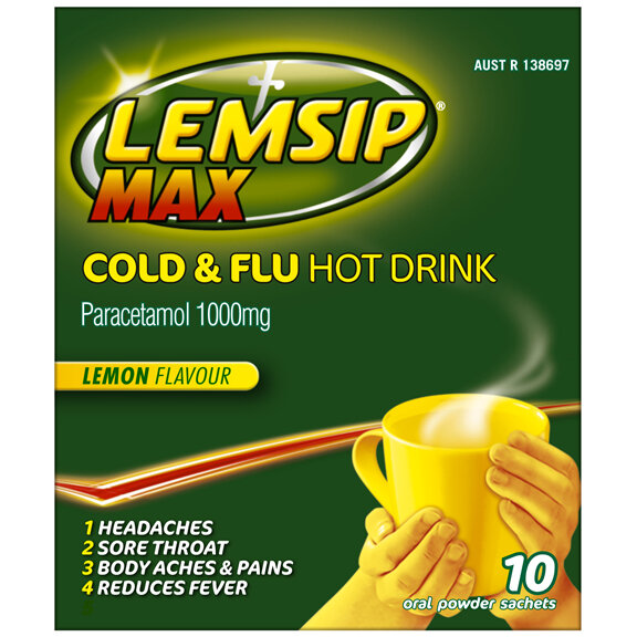 Lemsip Max Cold and Flu Relief Hot Drink Lemon 10pk