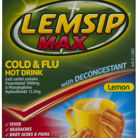 Lemsip Max Cold & Flu with Decongestant Hot Drink, Lemon 10 Pack