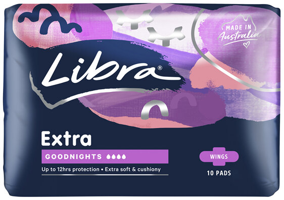 Libra Extra Pads Goodnights with Wings 10 pack