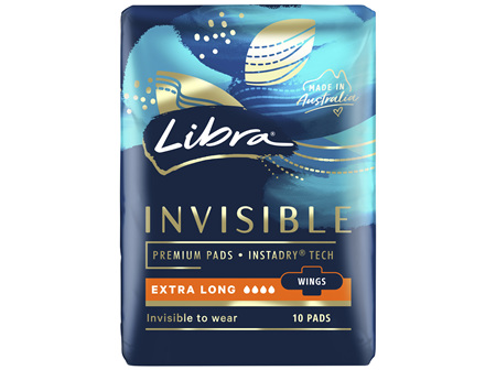 Libra Invisible Pads Goodnights with Wings 10 pack
