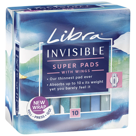 Libra Invisible Pads Super with Wings 10 pack