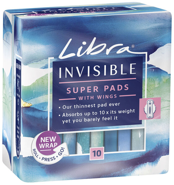 Libra Invisible Pads Super with Wings 10 pack